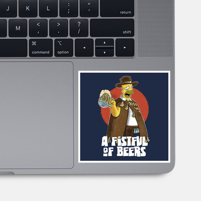 A Fistful Of Beers-None-Glossy-Sticker-zascanauta