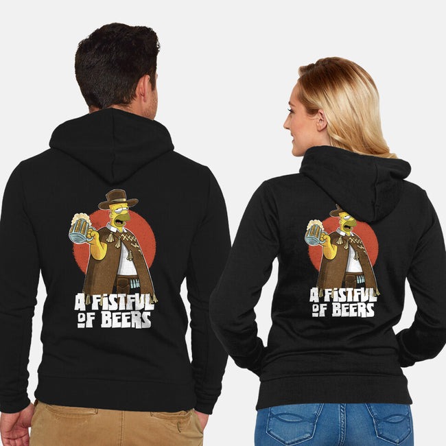 A Fistful Of Beers-Unisex-Zip-Up-Sweatshirt-zascanauta