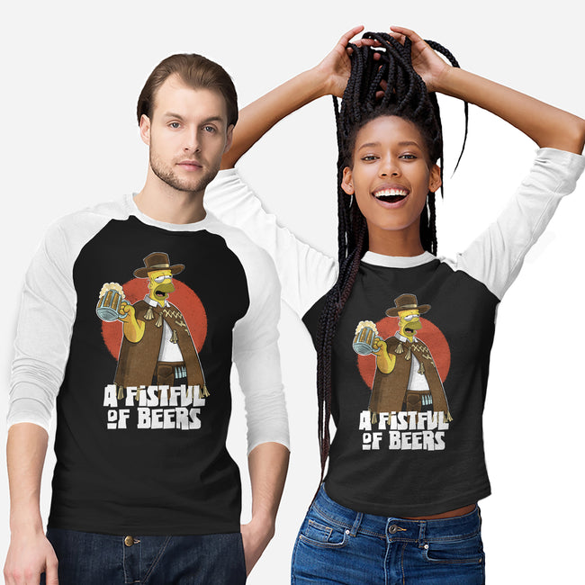 A Fistful Of Beers-Unisex-Baseball-Tee-zascanauta