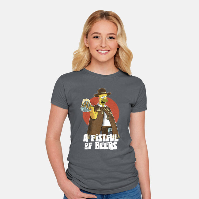 A Fistful Of Beers-Womens-Fitted-Tee-zascanauta