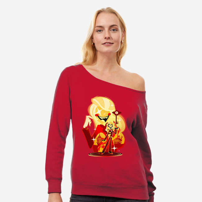 The Princess Of Hell-Womens-Off Shoulder-Sweatshirt-hypertwenty