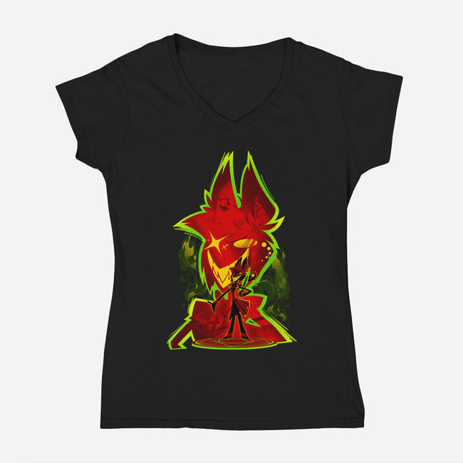 The Radio Demon-Womens-V-Neck-Tee-hypertwenty