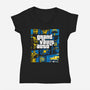 Grand Vault Auto-Womens-V-Neck-Tee-dalethesk8er