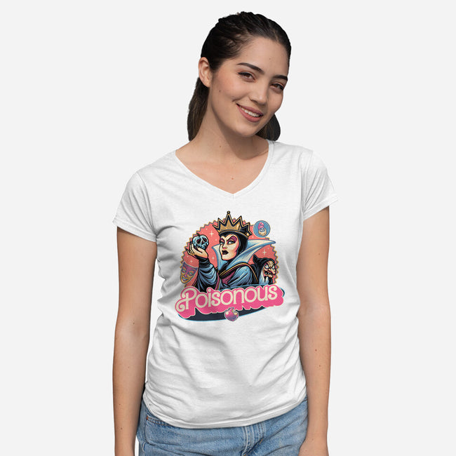 The Poison Queen-Womens-V-Neck-Tee-glitchygorilla