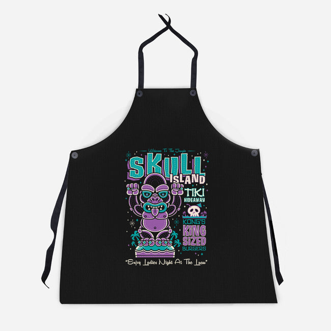 Skull Island Tiki-Unisex-Kitchen-Apron-Nemons