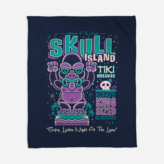 Skull Island Tiki-None-Fleece-Blanket-Nemons