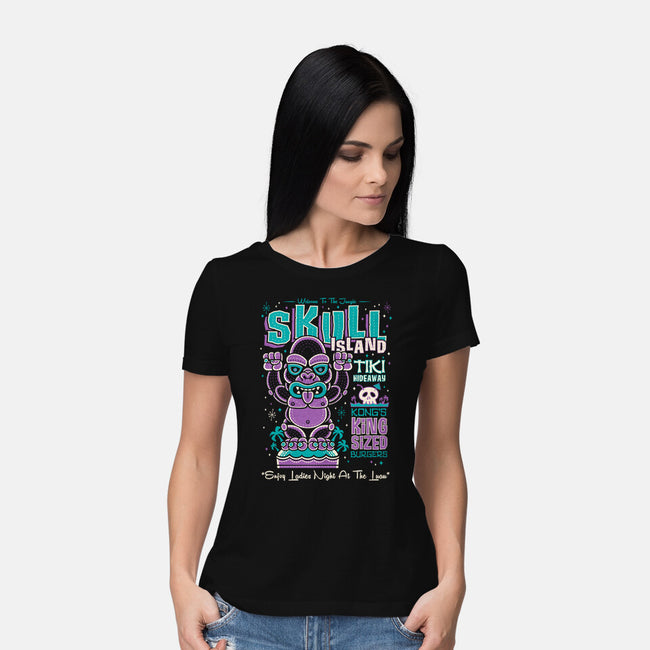 Skull Island Tiki-Womens-Basic-Tee-Nemons