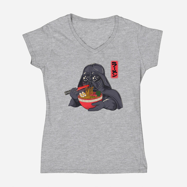 Darth Ramen-Womens-V-Neck-Tee-alfbocreative