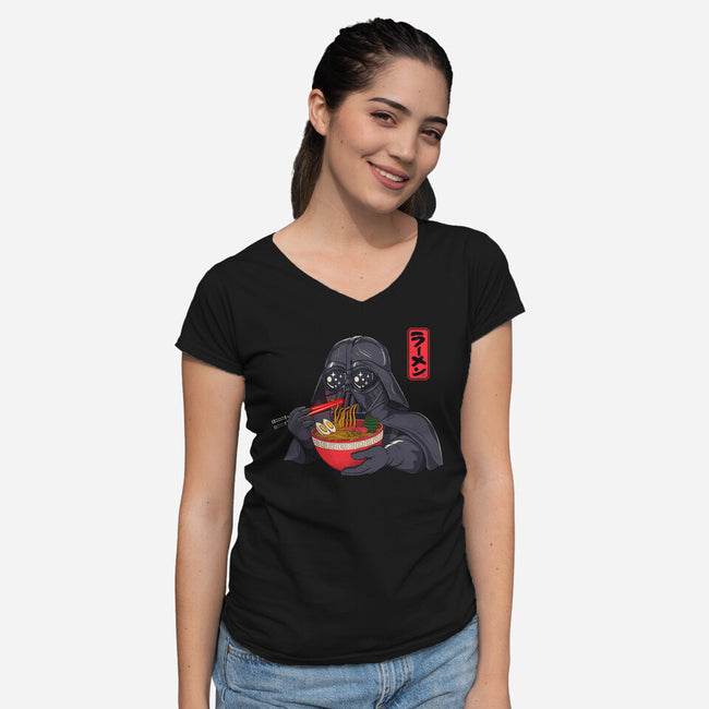 Darth Ramen-Womens-V-Neck-Tee-alfbocreative