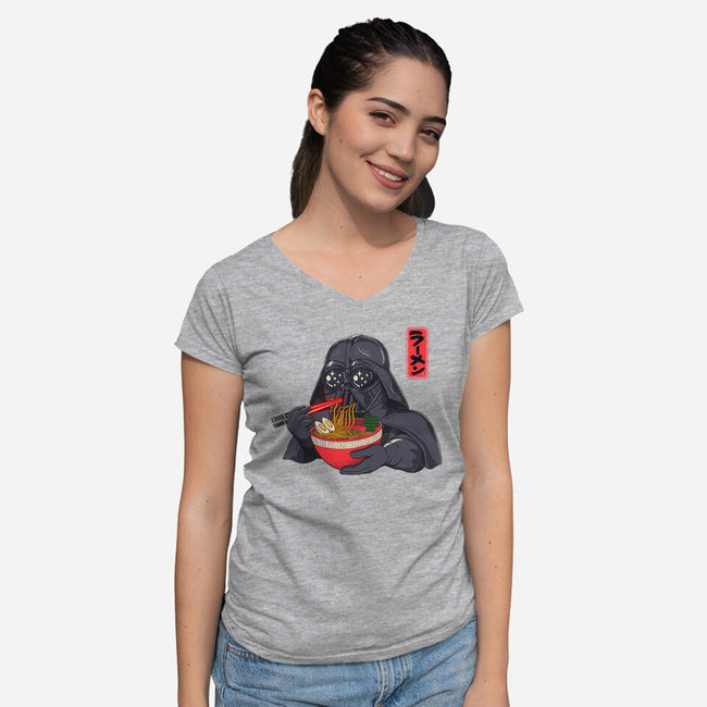 Darth Ramen-Womens-V-Neck-Tee-alfbocreative