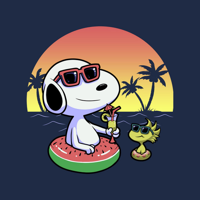 Beagle Summer Time-Womens-Basic-Tee-Astrobot Invention