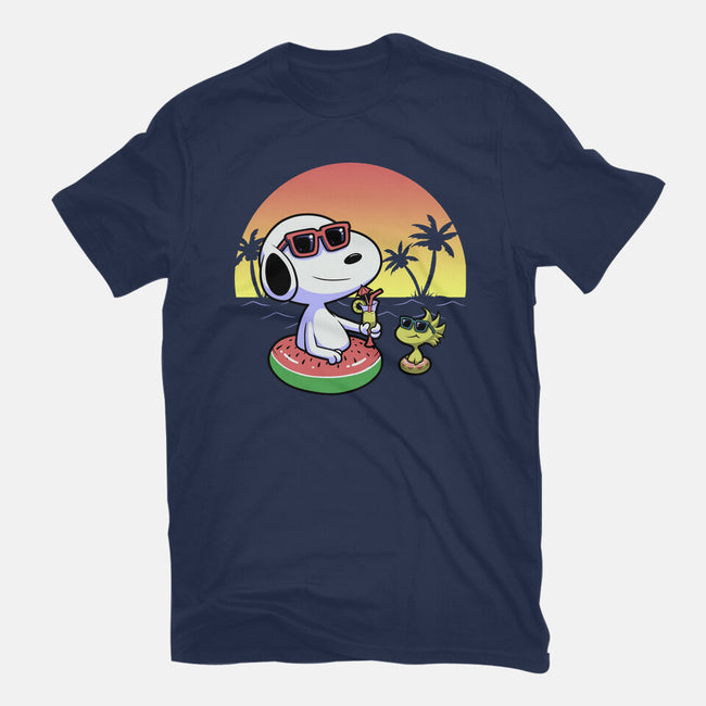 Beagle Summer Time-Womens-Basic-Tee-Astrobot Invention