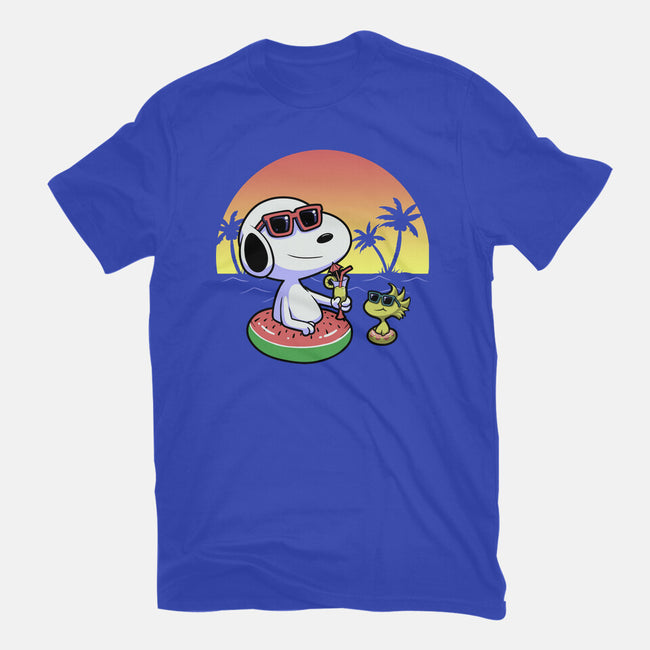 Beagle Summer Time-Mens-Basic-Tee-Astrobot Invention