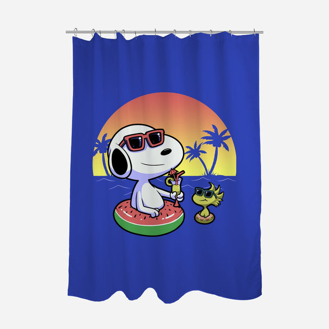 Beagle Summer Time-None-Polyester-Shower Curtain-Astrobot Invention