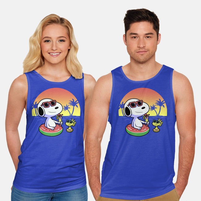 Beagle Summer Time-Unisex-Basic-Tank-Astrobot Invention