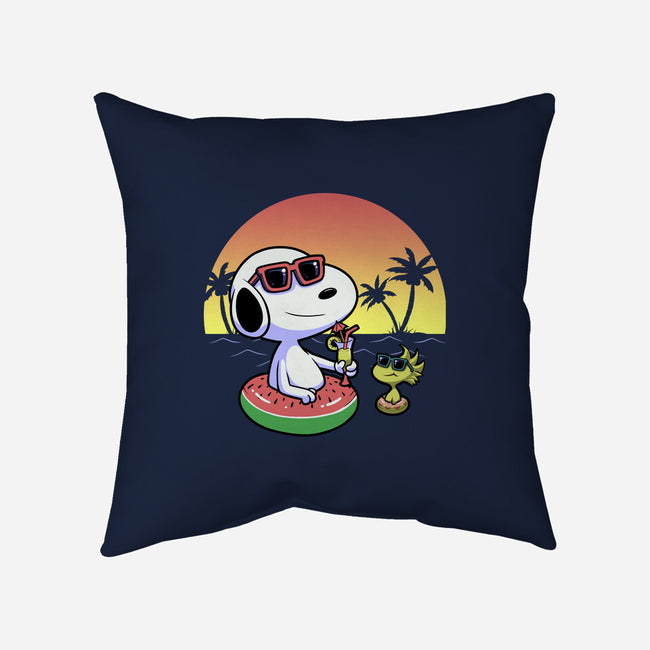 Beagle Summer Time-None-Removable Cover-Throw Pillow-Astrobot Invention