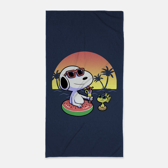 Beagle Summer Time-None-Beach-Towel-Astrobot Invention