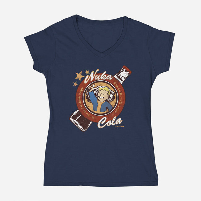 Drink Nuka Cola-Womens-V-Neck-Tee-Coconut_Design