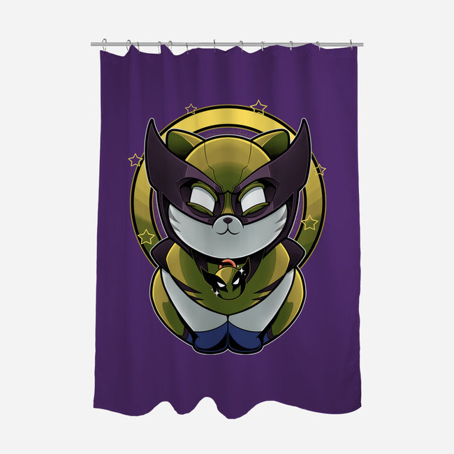 Yellow Cat Mutant-None-Polyester-Shower Curtain-Astrobot Invention