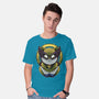 Yellow Cat Mutant-Mens-Basic-Tee-Astrobot Invention