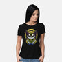 Yellow Cat Mutant-Womens-Basic-Tee-Astrobot Invention