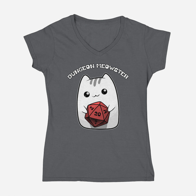 A Dungeon Meowster-Womens-V-Neck-Tee-Astrobot Invention