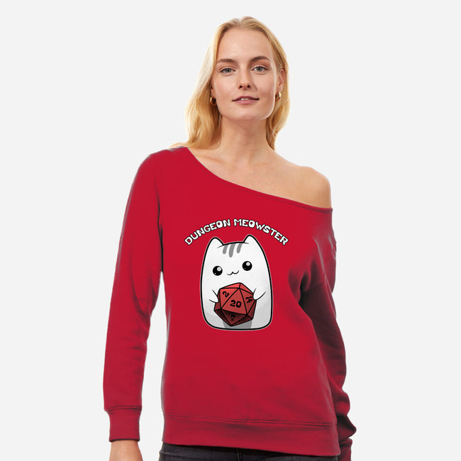 A Dungeon Meowster-Womens-Off Shoulder-Sweatshirt-Astrobot Invention