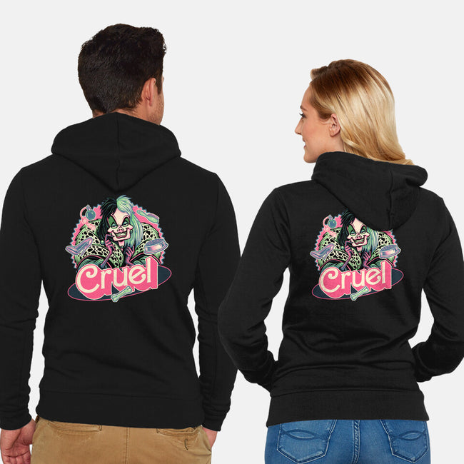 The Cruel Lady-Unisex-Zip-Up-Sweatshirt-glitchygorilla