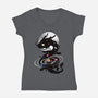 Space Chinese Black Dragon-Womens-V-Neck-Tee-NemiMakeit