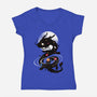 Space Chinese Black Dragon-Womens-V-Neck-Tee-NemiMakeit