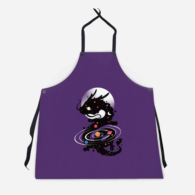 Space Chinese Black Dragon-Unisex-Kitchen-Apron-NemiMakeit