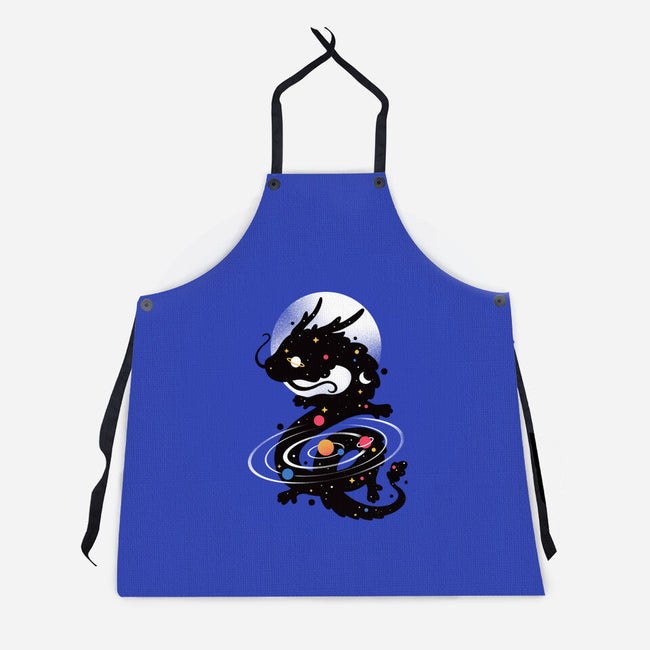 Space Chinese Black Dragon-Unisex-Kitchen-Apron-NemiMakeit