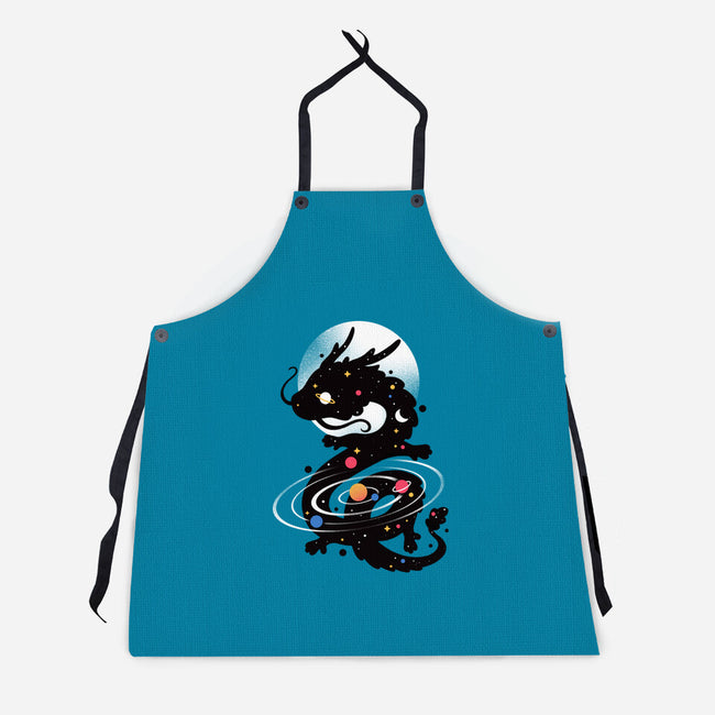 Space Chinese Black Dragon-Unisex-Kitchen-Apron-NemiMakeit