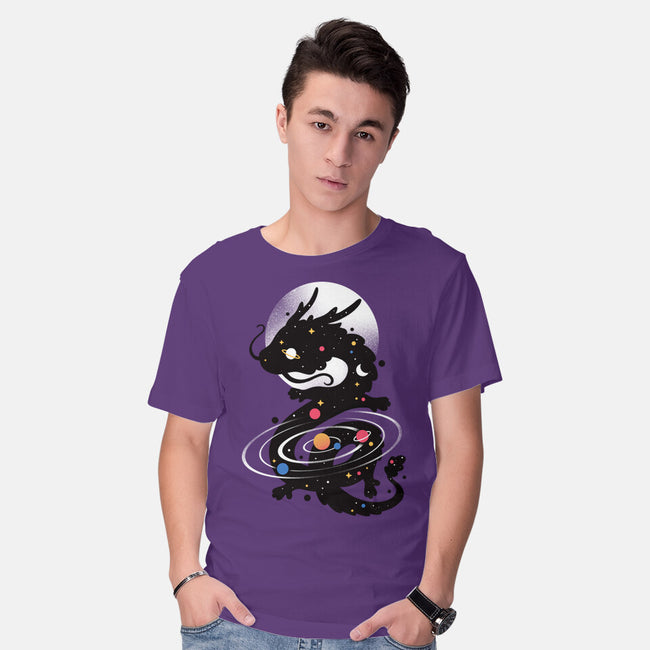 Space Chinese Black Dragon-Mens-Basic-Tee-NemiMakeit