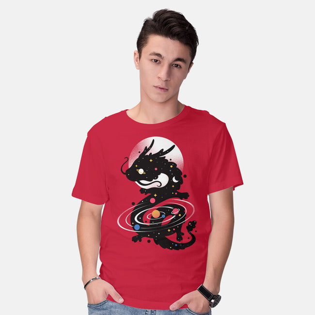 Space Chinese Black Dragon-Mens-Basic-Tee-NemiMakeit