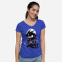 Space Chinese Black Dragon-Womens-V-Neck-Tee-NemiMakeit