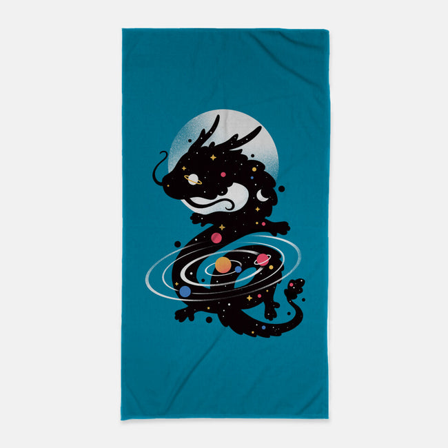 Space Chinese Black Dragon-None-Beach-Towel-NemiMakeit