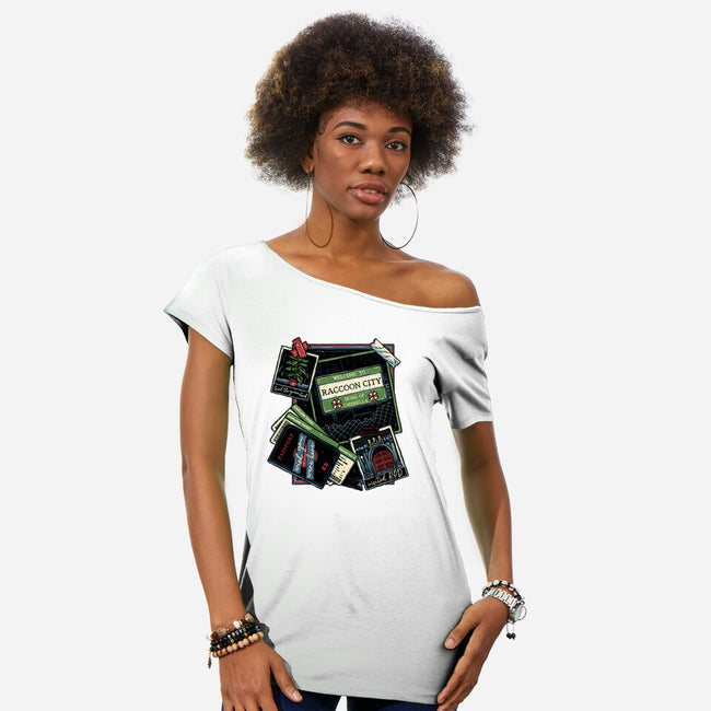 Don't Mind The Zombies-Womens-Off Shoulder-Tee-glitchygorilla