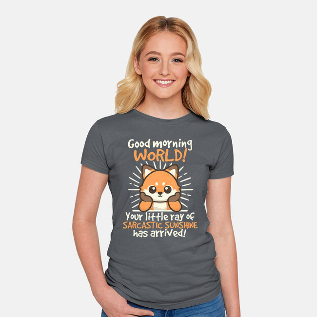 Fox Sarcastic Sunshine-Womens-Fitted-Tee-NemiMakeit