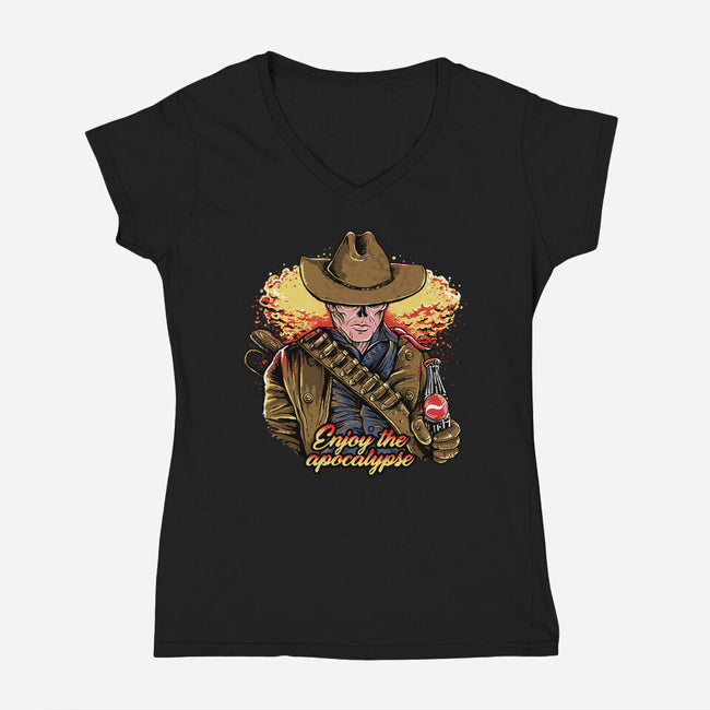 Enjoy The Apocalypse-Womens-V-Neck-Tee-Alan Maia