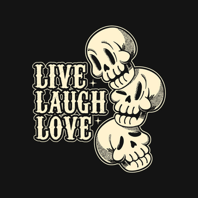 Live Laugh Love Skeleton-None-Stretched-Canvas-tobefonseca