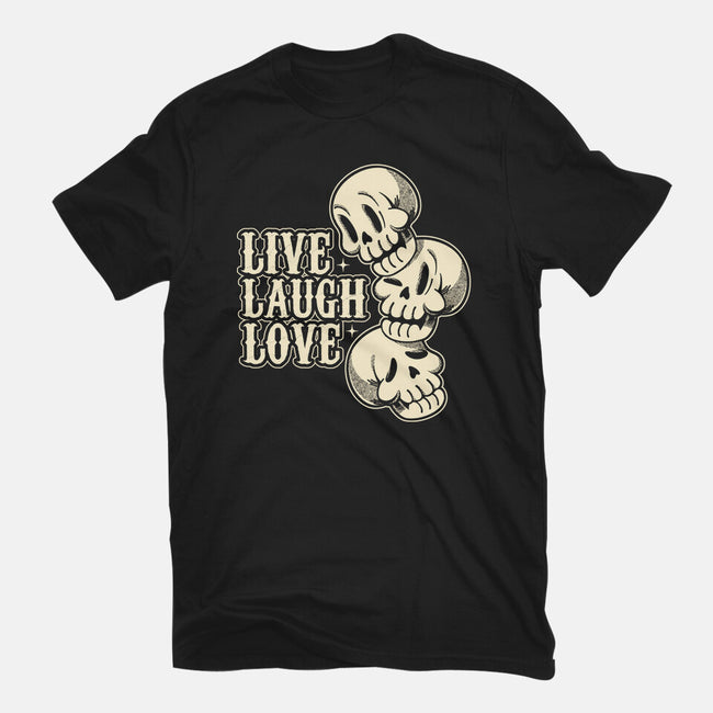 Live Laugh Love Skeleton-Mens-Premium-Tee-tobefonseca