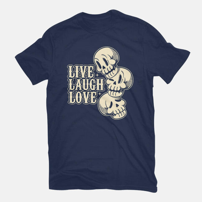 Live Laugh Love Skeleton-Mens-Heavyweight-Tee-tobefonseca