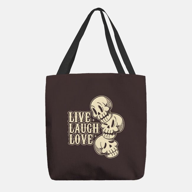 Live Laugh Love Skeleton-None-Basic Tote-Bag-tobefonseca