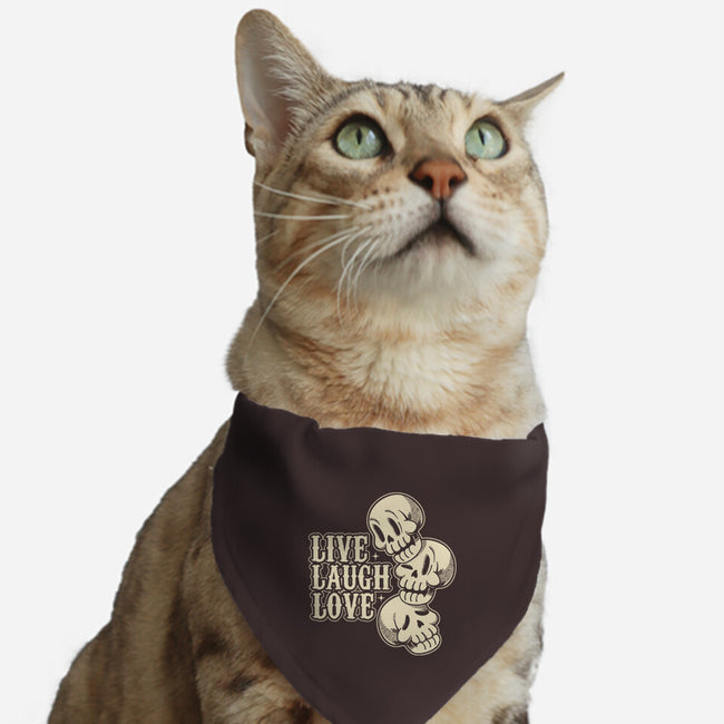 Live Laugh Love Skeleton-Cat-Adjustable-Pet Collar-tobefonseca