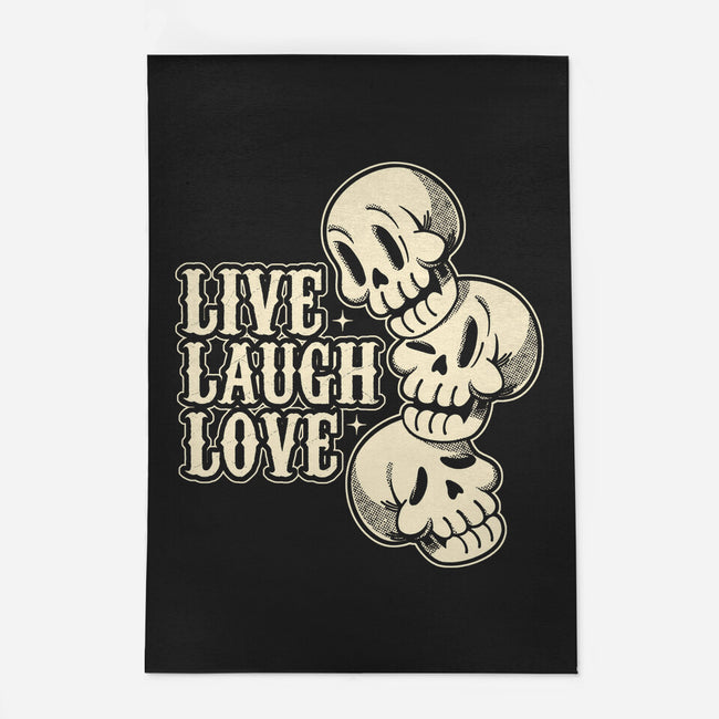 Live Laugh Love Skeleton-None-Indoor-Rug-tobefonseca