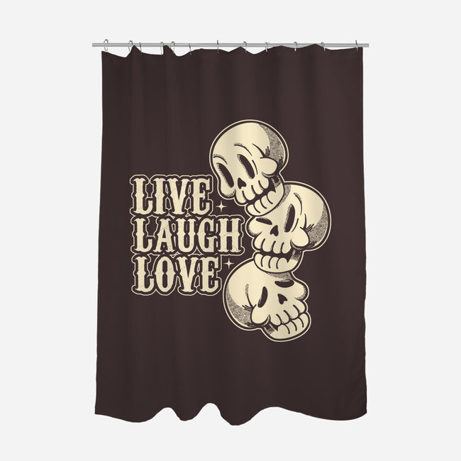 Live Laugh Love Skeleton-None-Polyester-Shower Curtain-tobefonseca