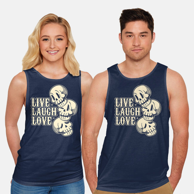 Live Laugh Love Skeleton-Unisex-Basic-Tank-tobefonseca