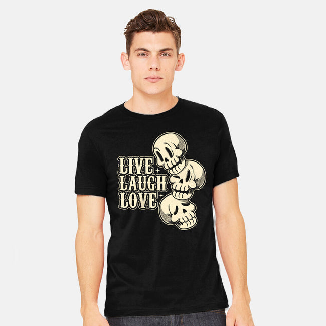 Live Laugh Love Skeleton-Mens-Heavyweight-Tee-tobefonseca