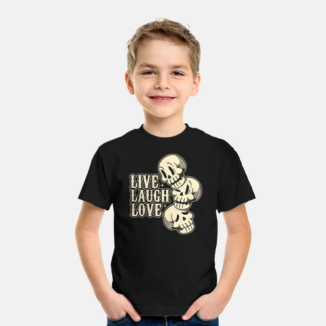 Live Laugh Love Skeleton-Youth-Basic-Tee-tobefonseca